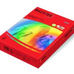 PAPEL FOTOCOPIA A4 COLOR FUERTE MAESTRO MONDY  PAQ. X 500 HOJAS ROJO