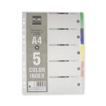 SEPARADORES DE 5 COLORES A4 PVC GRUESO R.M