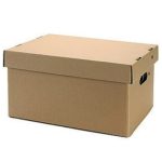 CAJA ARCHIVO CARTON BLANDO CORRUGADO  43 X 32 X 20 CMS CON TAPA