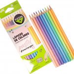 LÁPICES DE COLORES LARGOS PASTEL PIZZINI POR 10 TRINAGULARES