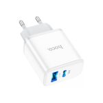 CARGADOR PARED 1 USB-C/1 USB-A QC3.0 EU 20W WHITE HOCO C105A