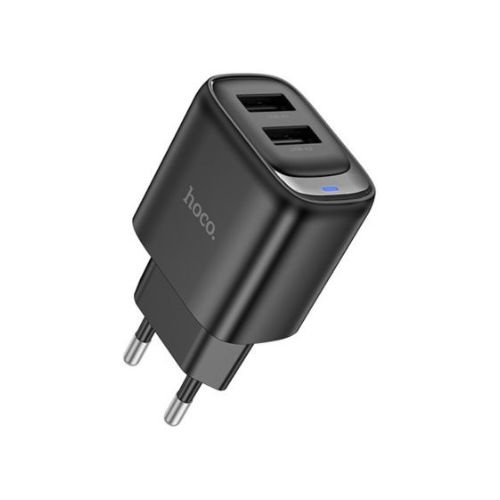 CARGADOR DE PARED 2 USB-A EU 10W BLACK HOCO C141A